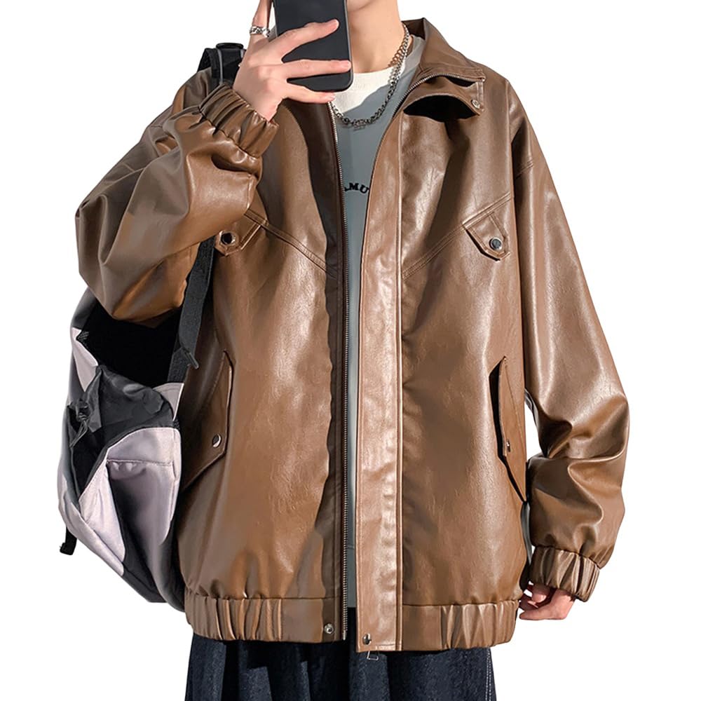 Amazon | [hurtbasuketto] レザージャケット メンズ ライダース